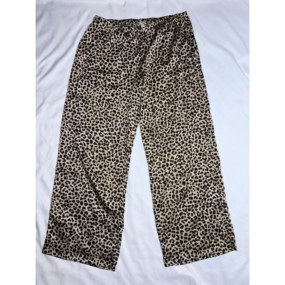 A New Day Size L Womens Animal Print Stretch Waist Pull On Pajama Pants